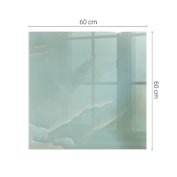 Kvadratna kaljeno steklo za kamin Nežen marmorni vzorec