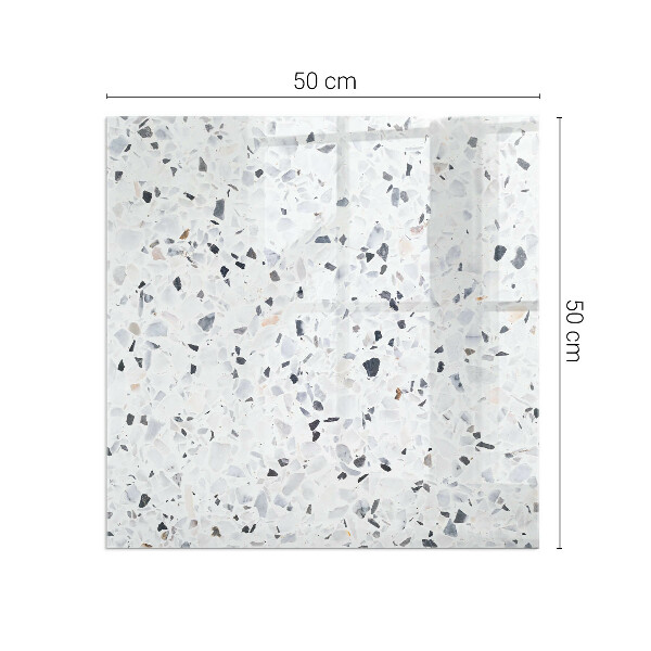 Kvadratna kaljeno steklo za kamin Kamniti vzorec z delci