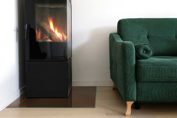 Kvadratna kaljeno steklo za kamin Barva rjava