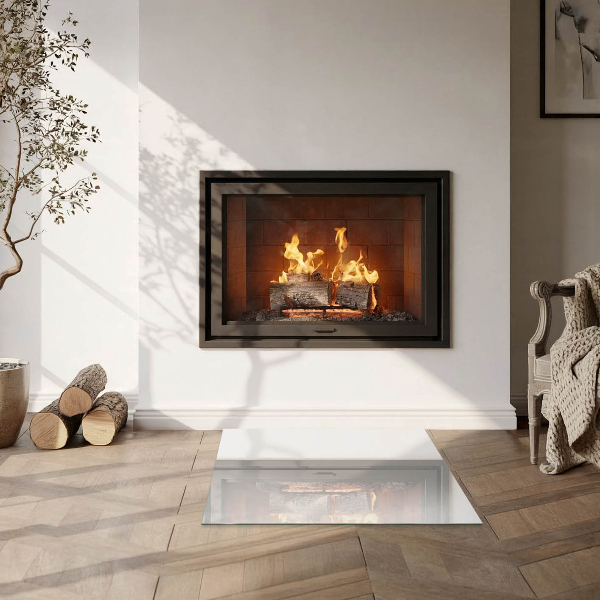 Kvadratna podložna plošča za kamin Slonokoščena barva