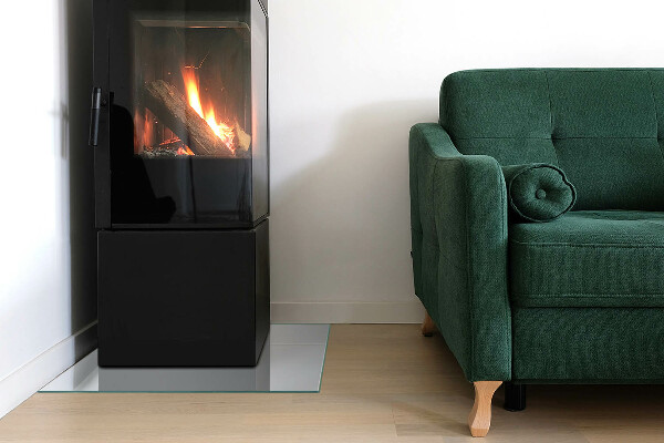 Kvadratna steklo za kamin Barva bela