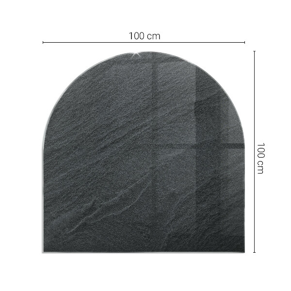 Polovalna kaljeno steklo za pod kamin Tekstura naravnega kamna