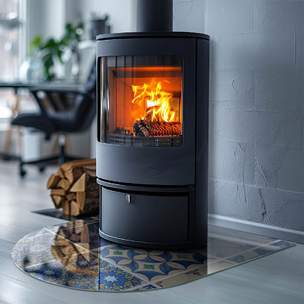 Polovalna ognjevarno steklo za kamin Vzorci keramičnih ploščic