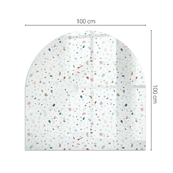 Polovalna kaljeno steklo za pod kamin Vzorec z majhnimi oblikami