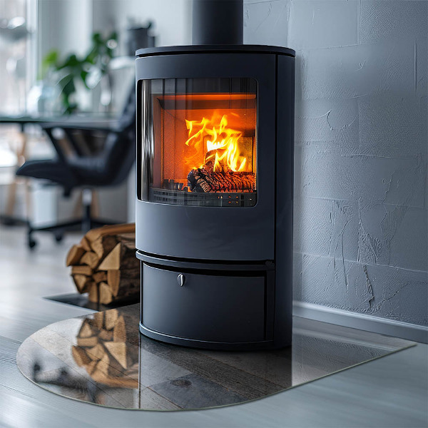 Polovalna steklo za pod kamin Plošče v različnih odtenkih