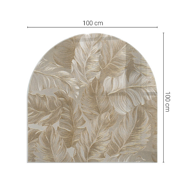 Polovalna ognjevarno steklo za kamin Listi v subtilnih vzorcih