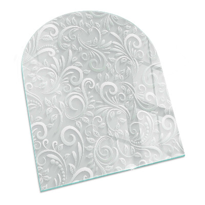 Polovalna ognjevarno steklo za kamin Eleganten rastlinski vzorec