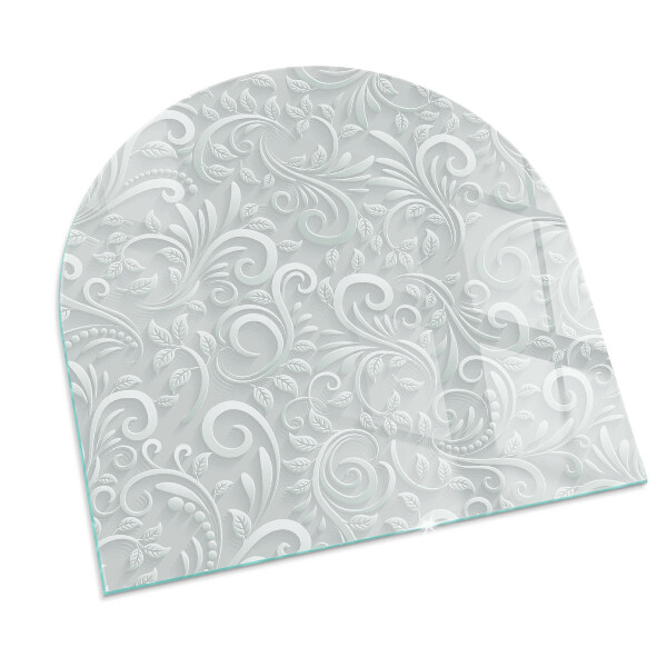 Polovalna ognjevarno steklo za kamin Eleganten rastlinski vzorec