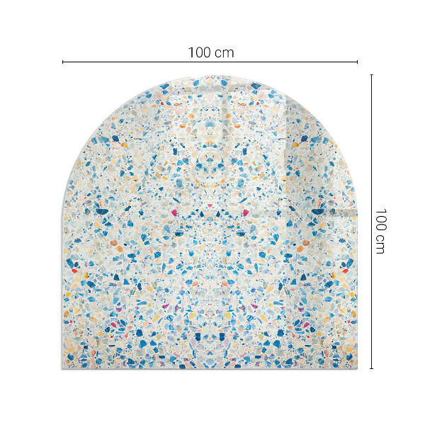 Polovalna kaljeno steklo za pod kamin Abstraktni teksturni vzorec