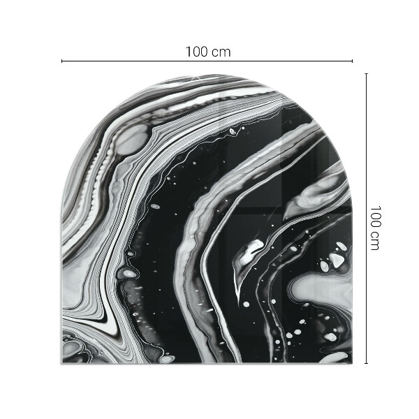 Polovalna steklo za pod kamin Abstraktni valovi in ​​črte