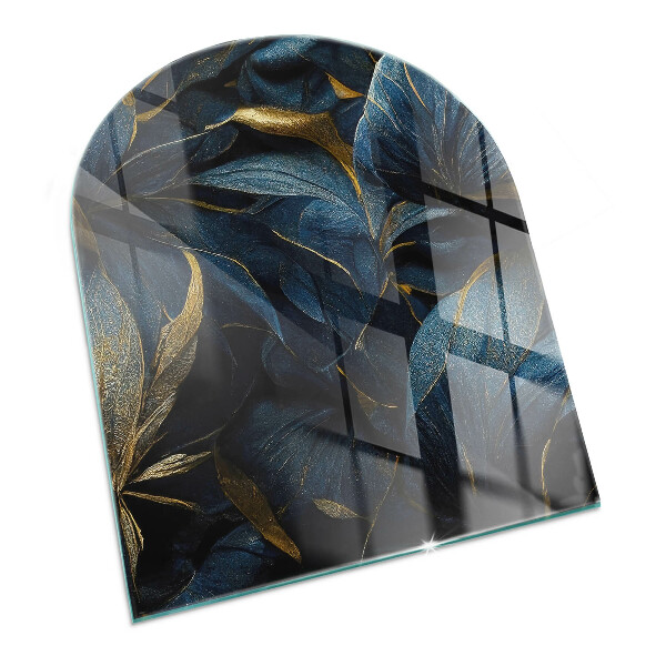 Polovalna ognjevarno steklo za kamin Elegantna tekstura listov