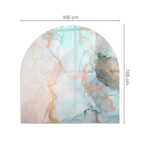 Polovalna steklo za pod kamin Abstraktni tekoči vzorec