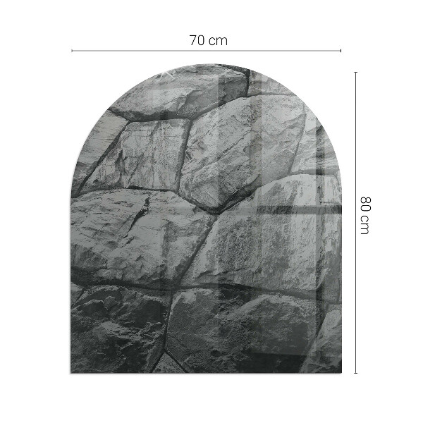 Polovalna ognjevarno steklo za kamin Vzorec naravnega kamna