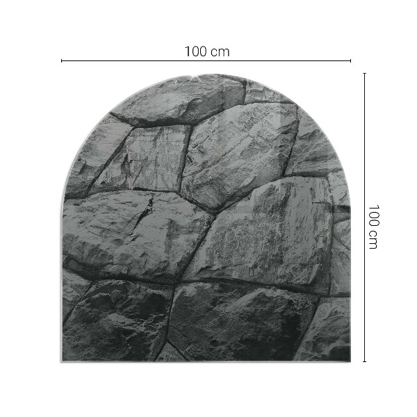 Polovalna ognjevarno steklo za kamin Vzorec naravnega kamna