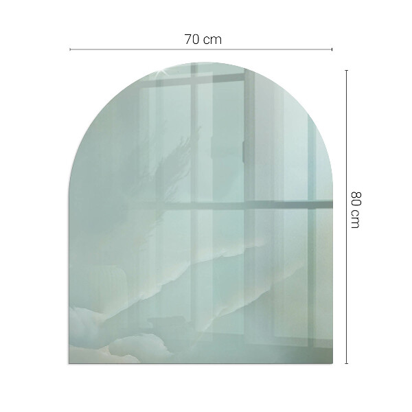 Polovalna steklo za pod kamin Nežen marmorni vzorec