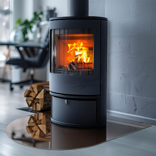 Polovalna steklo za pod kamin Barva rjava