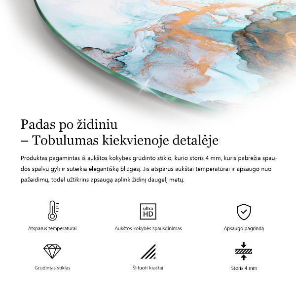 Polovalna steklo za pod kamin Barva siva