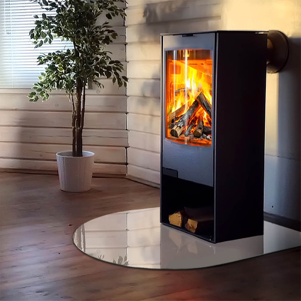 Polovalna steklo za pod kamin Barva Bledo roza