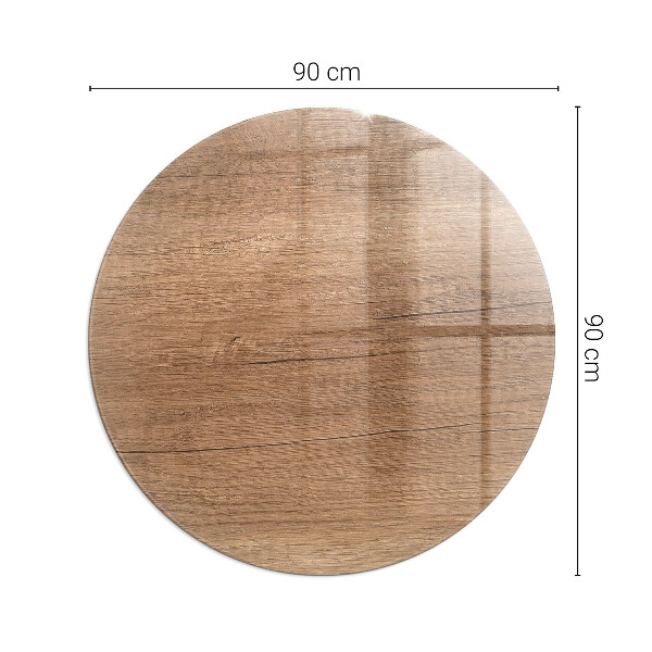 Okrogla steklena podložna plošča za kamin Naravni lesni vzorec