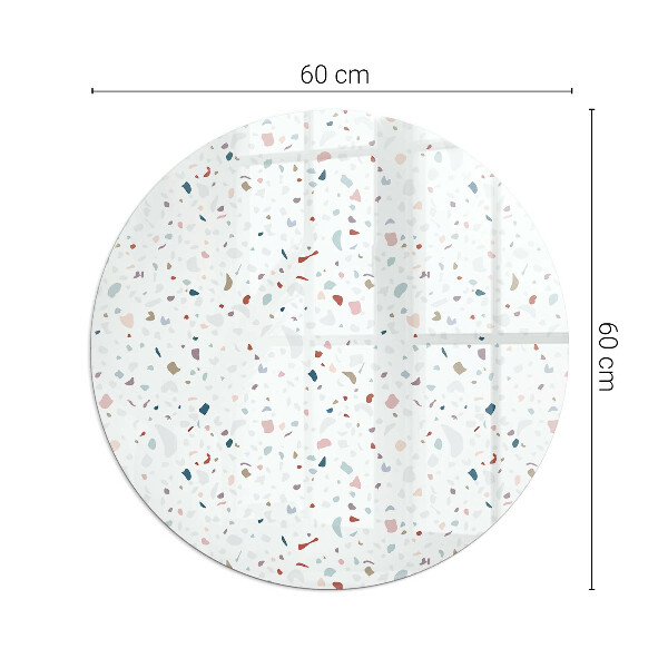 Okrogla steklena podložna plošča za kamin Vzorec z majhnimi oblikami