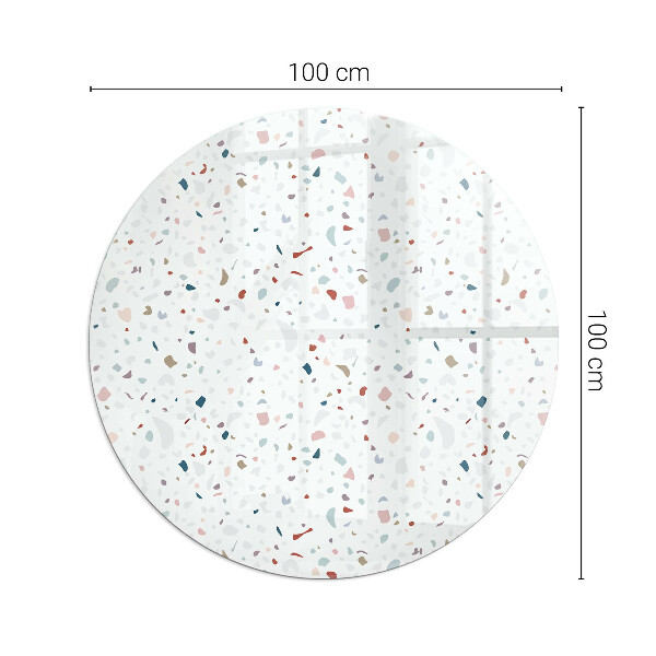 Okrogla steklena podložna plošča za kamin Vzorec z majhnimi oblikami