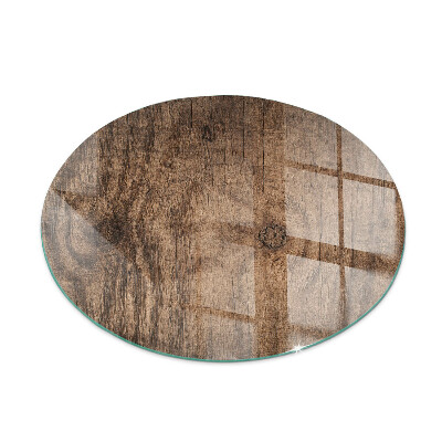 Okrogla podložno steklo za kamin Naravni lesni vzorec