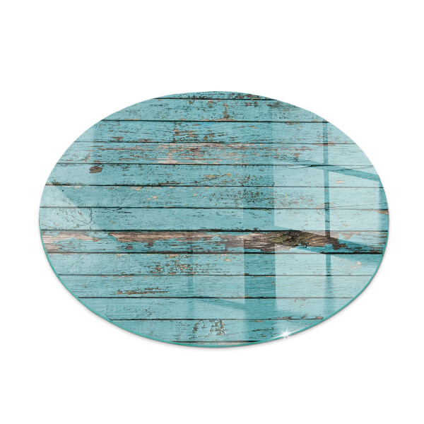 Okrogla steklena podložna plošča za kamin Deske v rustikalnem slogu