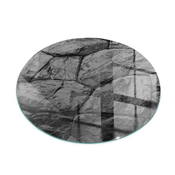 Okrogla steklo za pod kamin Vzorec naravnega kamna