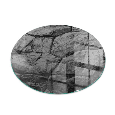 Okrogla steklo za pod kamin Vzorec naravnega kamna