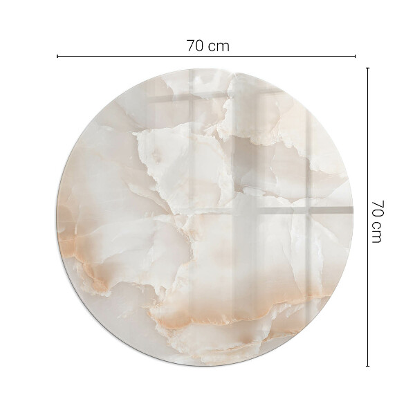 Okrogla steklena podložna plošča za kamin Vzorec naravnega kamna