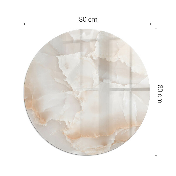 Okrogla steklena podložna plošča za kamin Vzorec naravnega kamna