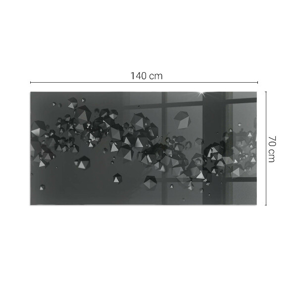 Pravokotna steklo za kamin Abstraktni oblak trdnih snovi