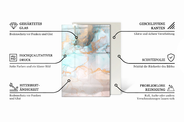 Pravokotna steklo za kamin Abstraktni oblak trdnih snovi
