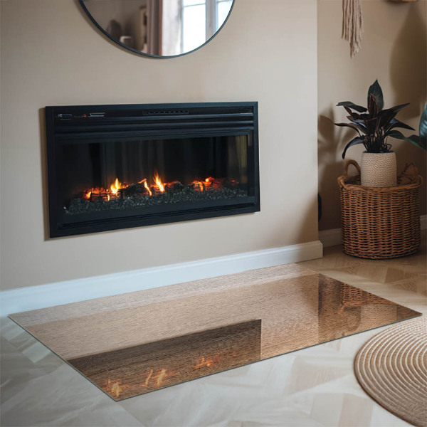 Pravokotna podložna plošča za kamin Naravni lesni vzorec