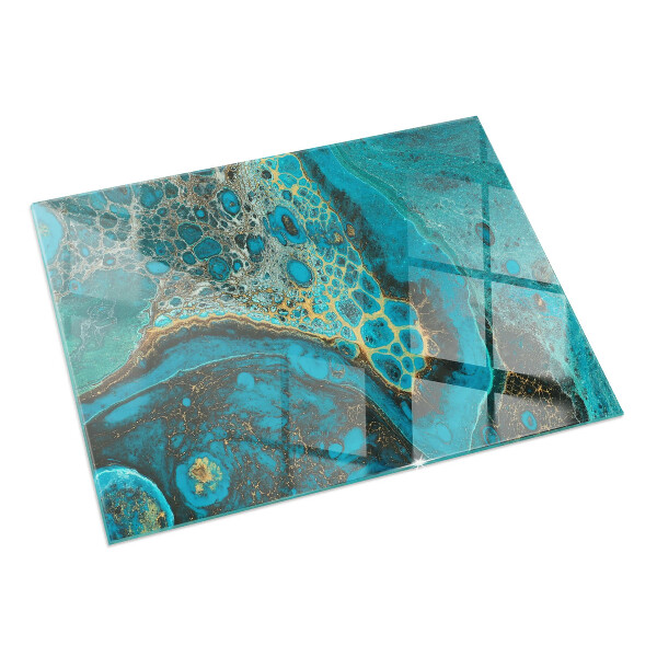 Pravokotna kaljeno steklo za kamin Abstraktni organski vzorec