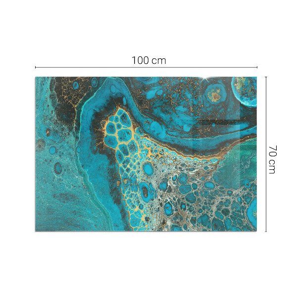 Pravokotna kaljeno steklo za kamin Abstraktni organski vzorec