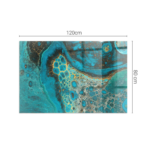 Pravokotna kaljeno steklo za kamin Abstraktni organski vzorec