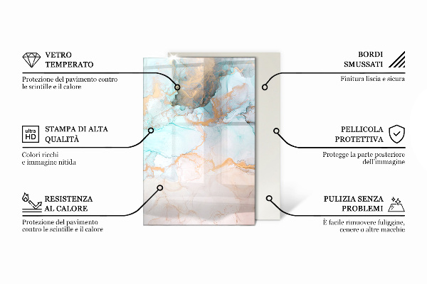 Pravokotna kaljeno steklo za kamin Naravni lesni vzorec