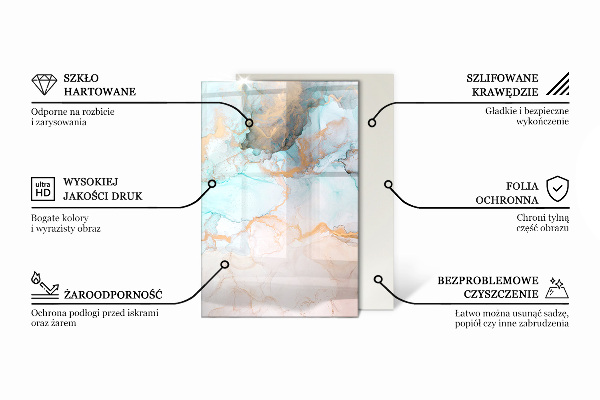 Pravokotna steklo za kamin Lesena deska v postavitvi