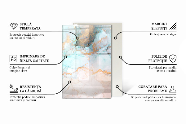 Pravokotna steklo za kamin 3D geometrijski vzorec