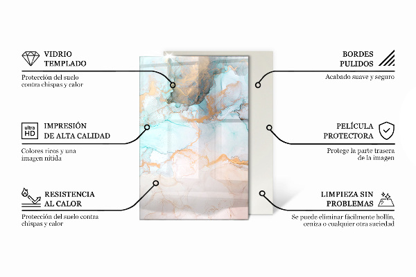 Pravokotna steklo za kamin Cvetlični vzorec z metulji