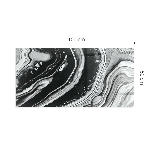 Pravokotna kaljeno steklo za kamin Abstraktni valovi in ​​črte