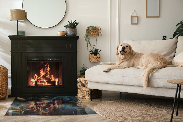 Pravokotna steklo za kamin Elegantna tekstura listov