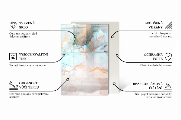 Pravokotna steklo za kamin Elegantna tekstura listov