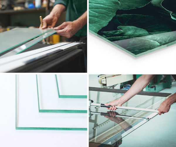 Pravokotna steklo za kamin Elegantna tekstura listov