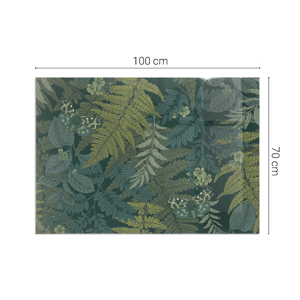 Pravokotna podložna plošča za kamin Rastlinski motivi z metulji