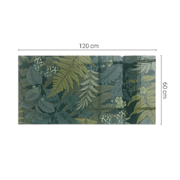 Pravokotna podložna plošča za kamin Rastlinski motivi z metulji