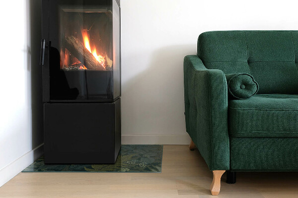 Pravokotna podložna plošča za kamin Rastlinski motivi z metulji