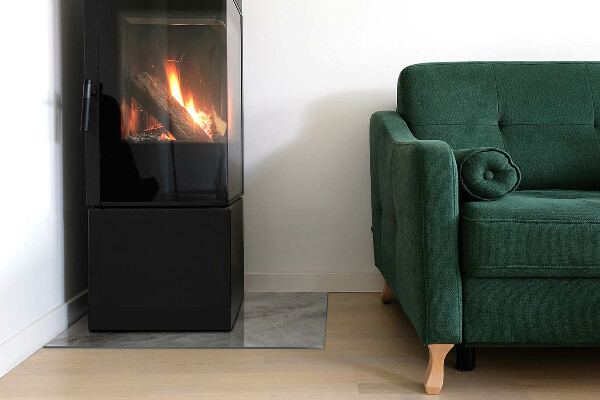 Pravokotna kaljeno steklo za kamin Vzorec naravnega kamna