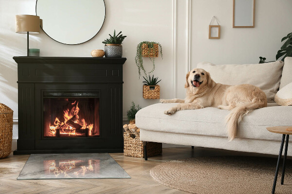 Pravokotna kaljeno steklo za kamin Vzorec naravnega kamna